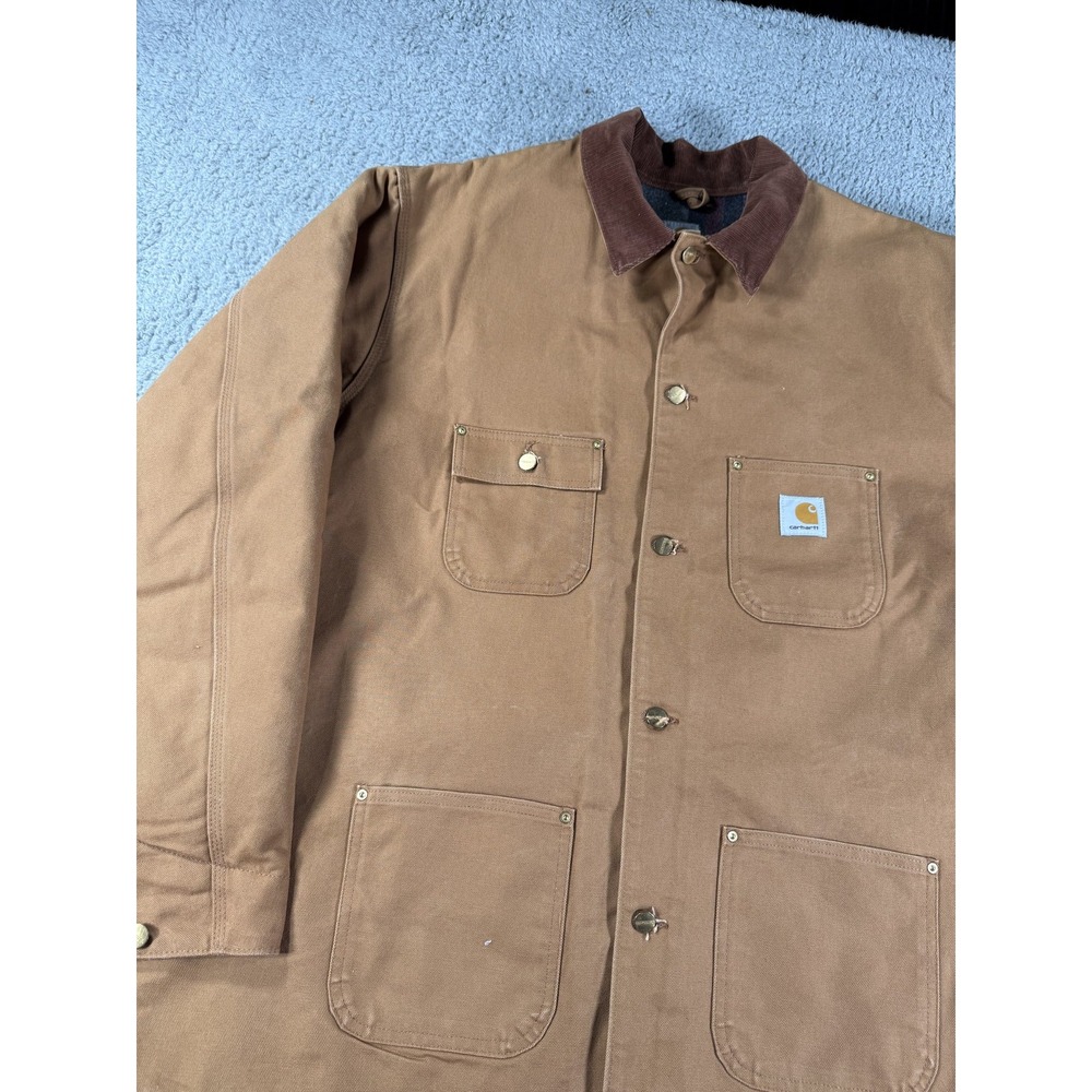 Carhartt Chore‎ Coat Jacket Mens 2XL Tall Brown Blanket Lined Canvas Workwear - Picture 8 of 13